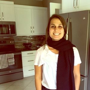 Navy Merino wool theory scarf